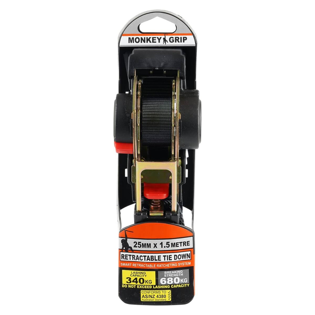 Retractable Ratchet Tie Downs - 1.5m to 4m 340kg-750kg | AS/NZS Certif ...