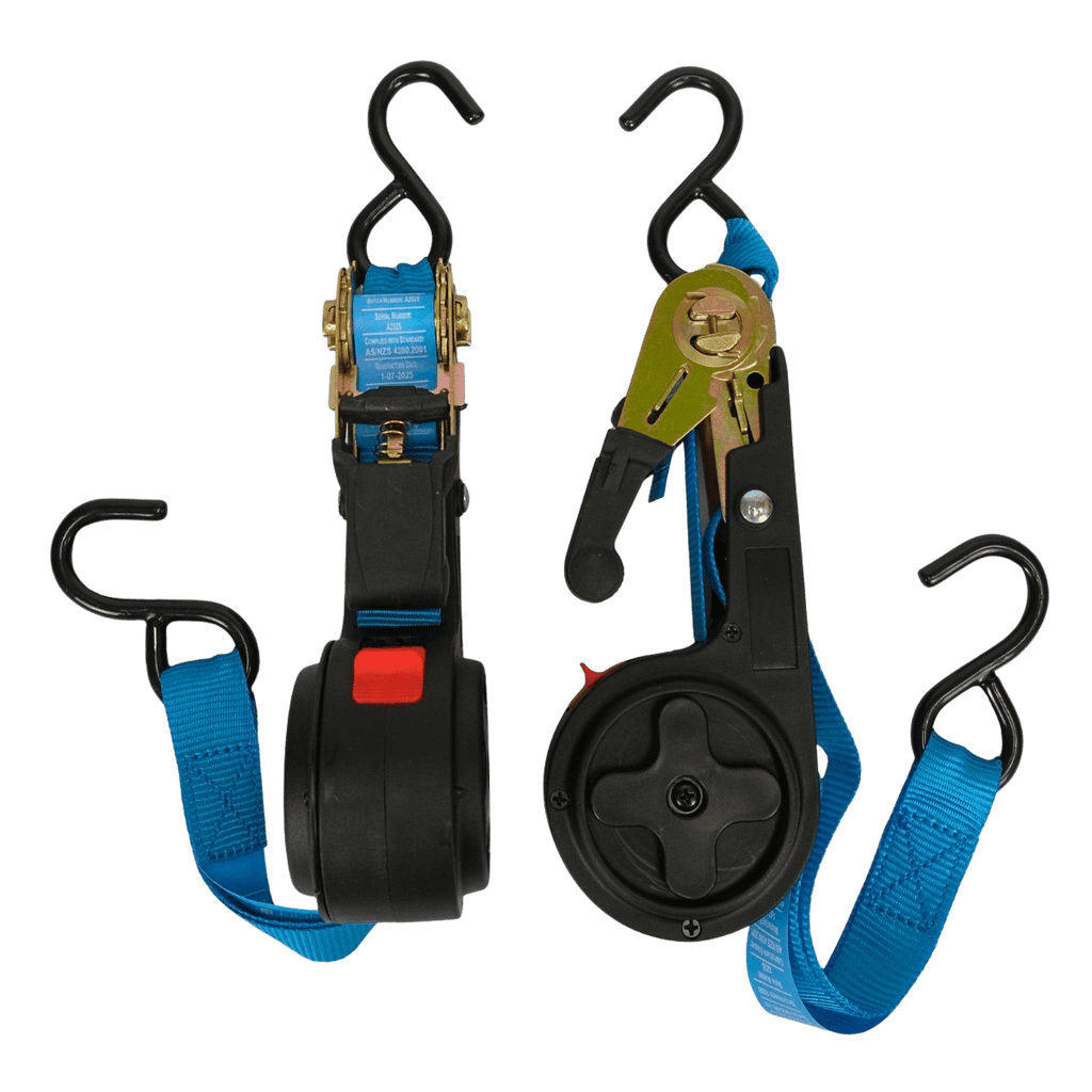 Monkey Grip Semi Retractable Ratchet Tie Downs 2.5m x 25mm - 2 Piece ...