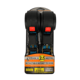 Monkey Grip Semi Retractable Ratchet Tie Downs 2.5m x 25mm - 2 Piece