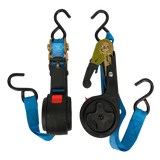 Monkey Grip Semi Retractable Ratchet Tie Downs 2.5m x 25mm - 2 Piece