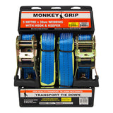 Monkey Grip Transport Tie Down 1200KG Capacity 38mm Webbing